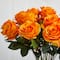 18" Blooming Orange Yellow Roses in Decorative Vase